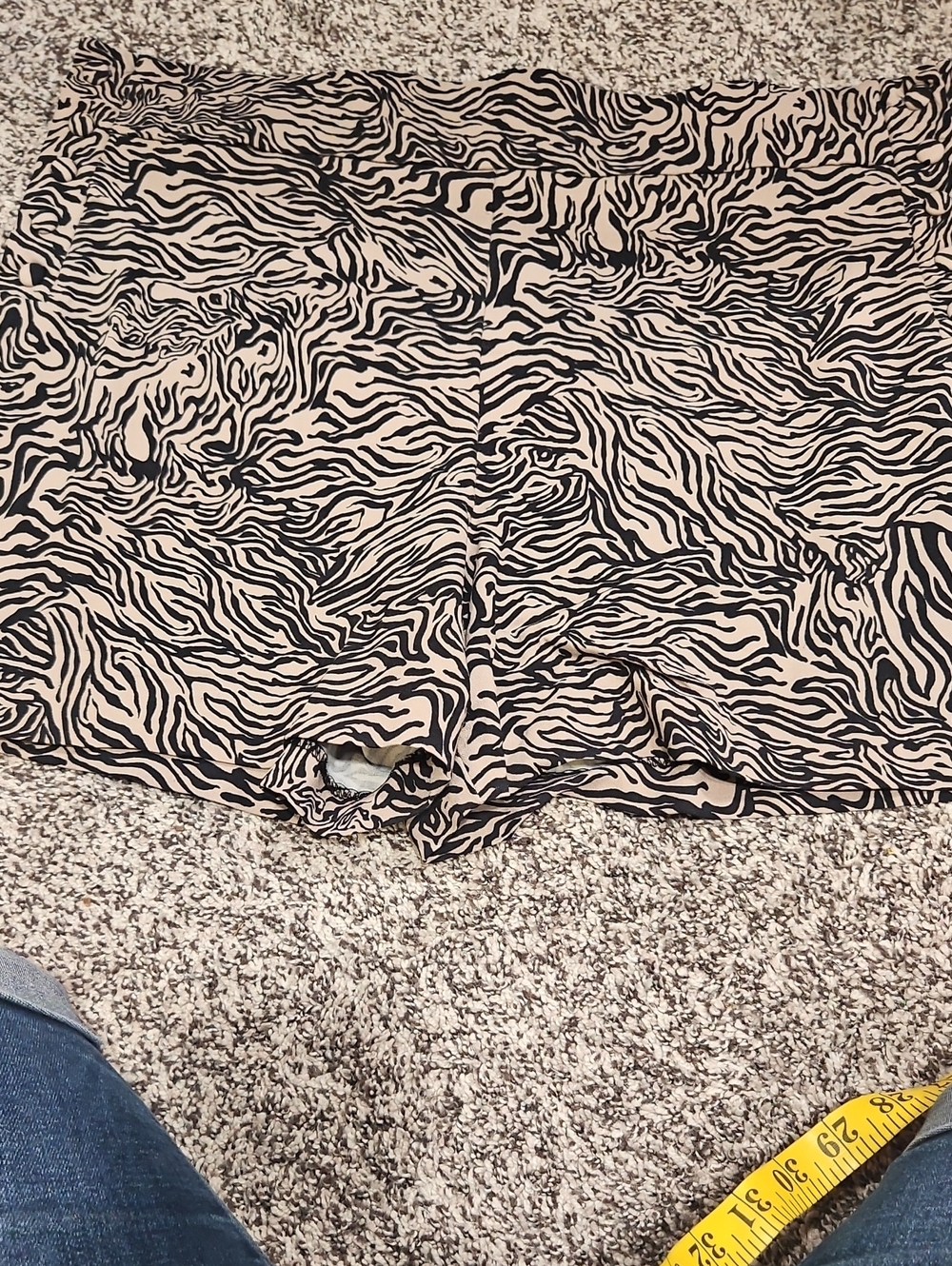 Versona Beige and Black Zebra-Print Shorts